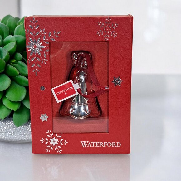 Waterford Bell Ornament Silver Lismore Plated Christmas Decoration dated 2017 - Picture 1 of 14